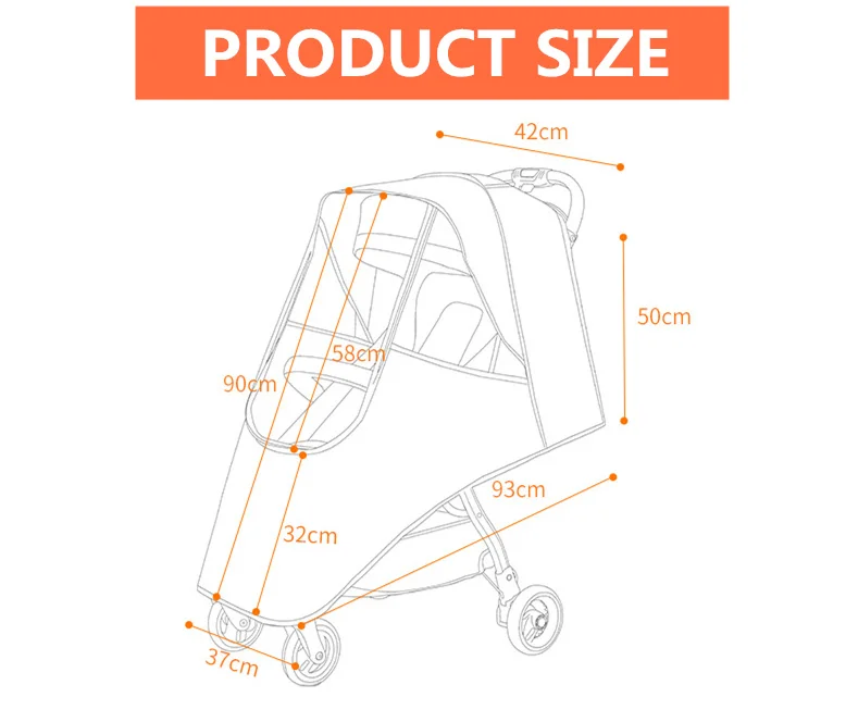 дождевик для коляски Детские коляски интимные Аксессуары Универсальный водостойкий дождевик Ветер пыли щит молния открыть для детская