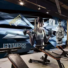 Фреска на заказ 3D фото Спорт Фитнес-живопись фон Стена Красивая фреска на тему фитнеса мышцы человек тренажерный зал прохладный обои