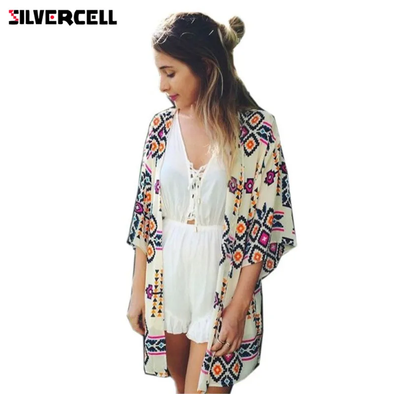 SILVERCELL mùa hè đời Boho cardigan Áo 
