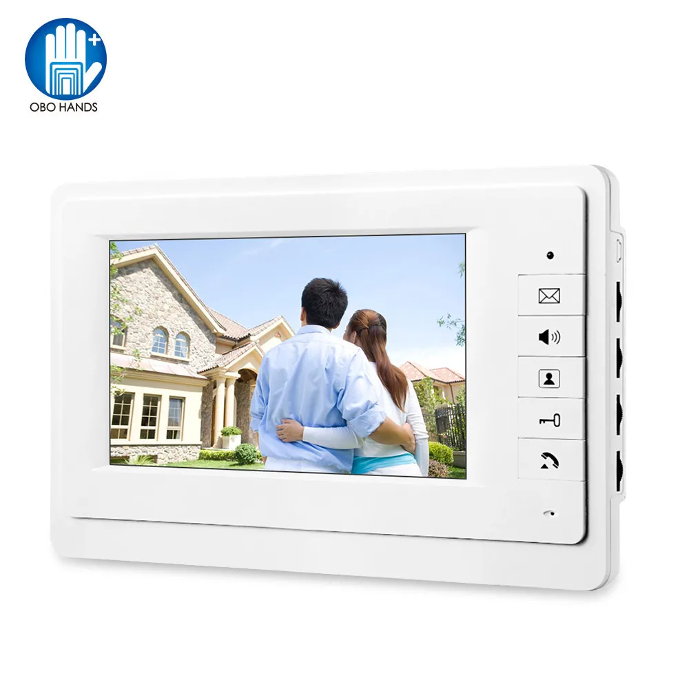 OBO Hands 7 inch TFT Color Video Intercom Video Doorphone Doorbell Wired Door Bell interphone Screen Monitor for Home Apartments