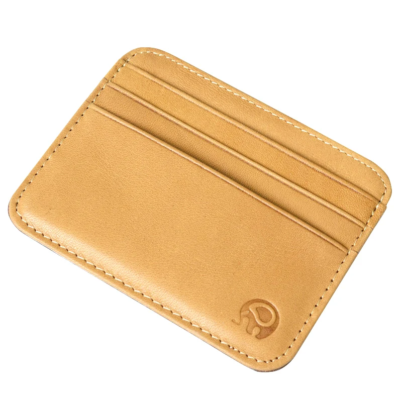 

PU Leather Patchwork Men Women's Credit Card Holder Ultra Thin Ladies Female Card Holder