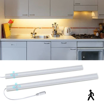 

30- 50cm DC 12V Human Body Infrared Induction Under Cabinet Light LED Bar Light Motion Sensor Night Light for Stair Kitchen