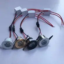 1 Вт мини-светильники светодиодные лампы Кабинета белый/Серебряный Встраиваемые Светодиодный прожектор ничуть Led Драйвер для Кухня шкаф