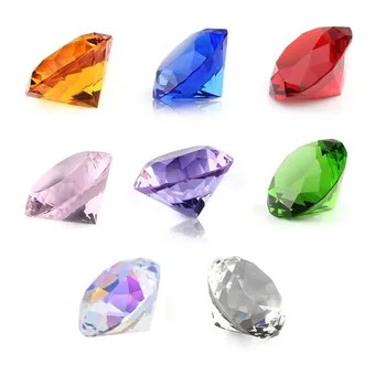 

H&D Glass Diamond Crystal Pirate Gems and Jewels Treasure Chest Party Favors Set of 8 Pcs for Kids 30mm (1-1/5'')