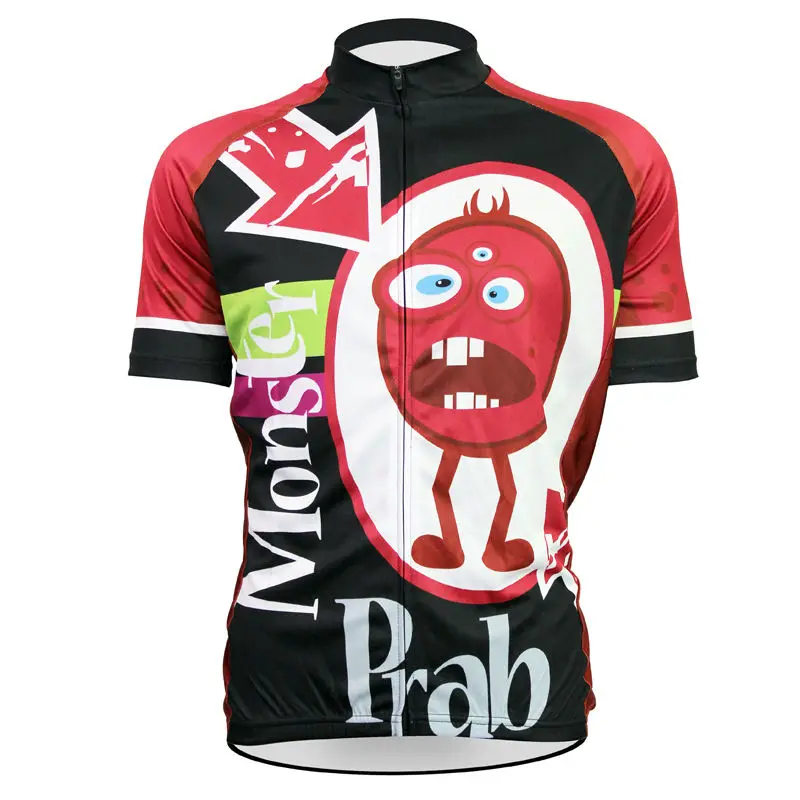

New Mens Cycling Jersey Comfortable Bike shirt Monster Prab Alien SportsWear Black cycling clothing Size 2XS-5XL