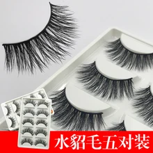 5 пар 3d реального норки Lashes Natural накладные ресницы толстые длинные черные норковые ресницы Soft Макияж Наращивание ресниц искусственная ресницы