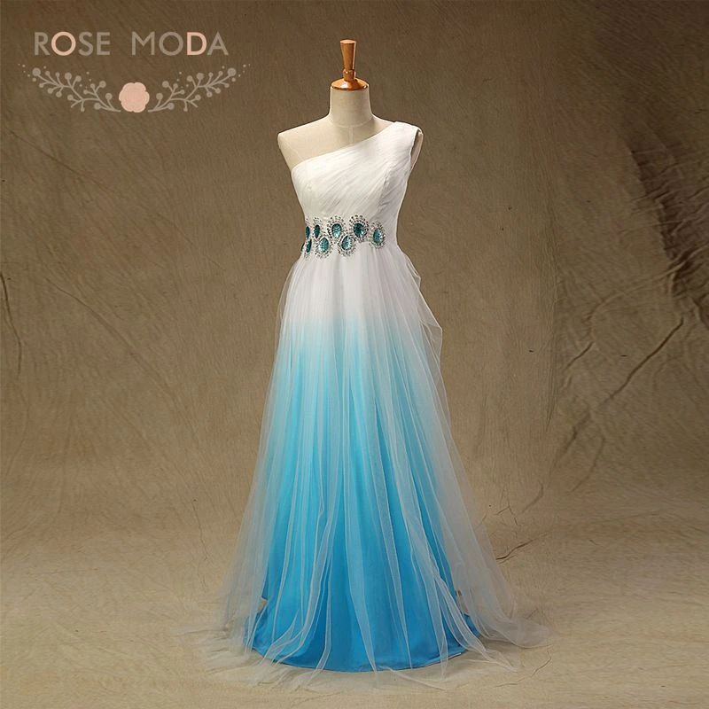 teal ombre bridesmaid dresses