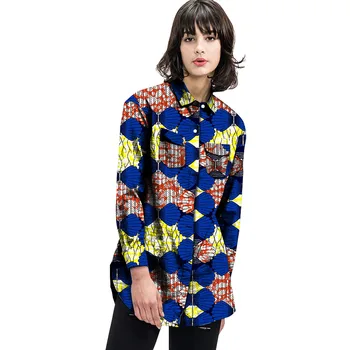 

Fashion Womens Shirts African Festive Print Dress Shirts Dashiki Clothes Ankara African Women Traditional Clothing Customized