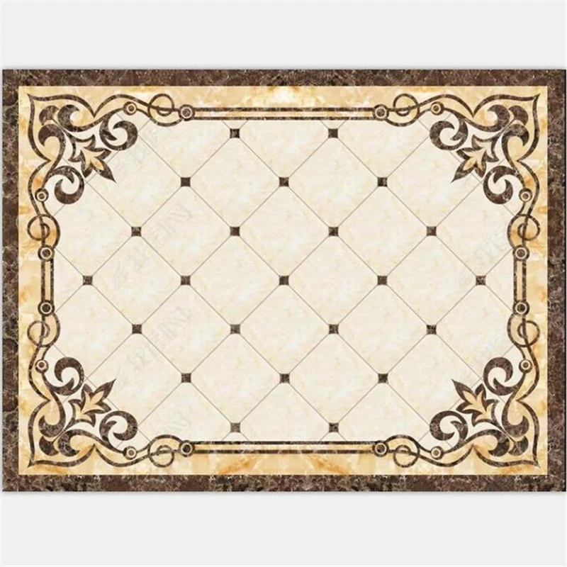 beibehang Customized living room bedroom floor mural European pattern HD layered marble pattern ceramic floor tile parquet