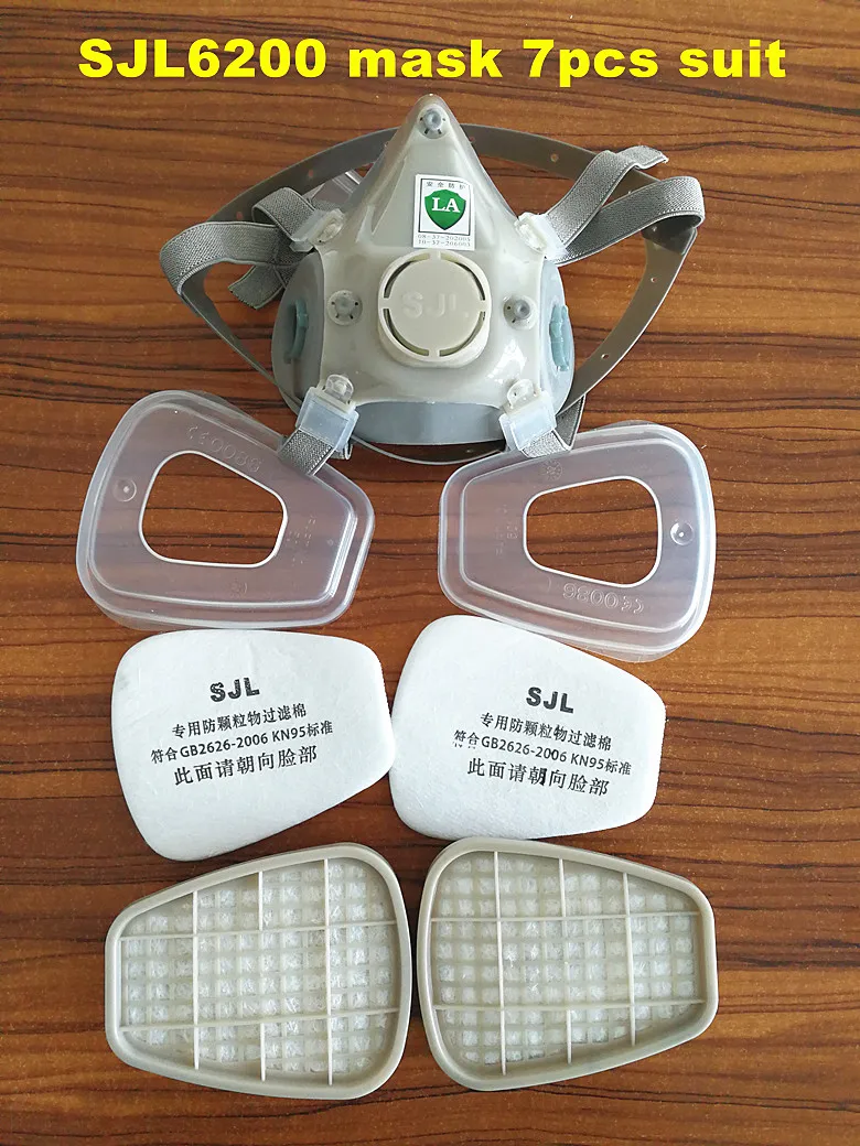 SJL 6200 маска добавить 7# картриджи 7 шт. костюм респиратор противогаз живопись распыление Половина лица(поддержка 3 м фильтр