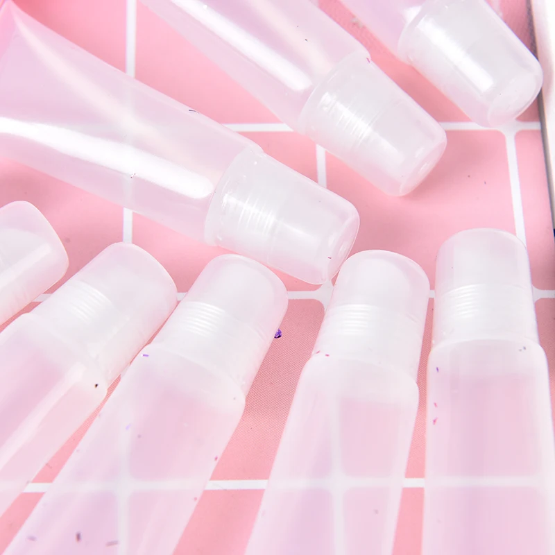 

10Pcs/pack 5ml Cosmetic Lip Gloss Empty Refillable Tubes Plastic Clear Lip Balm Makeup Containers Tools