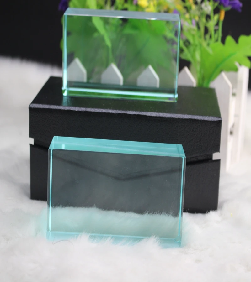 

free shipping hot sale K9 crystal jade green color crystal block for decoration gift , logo OEM