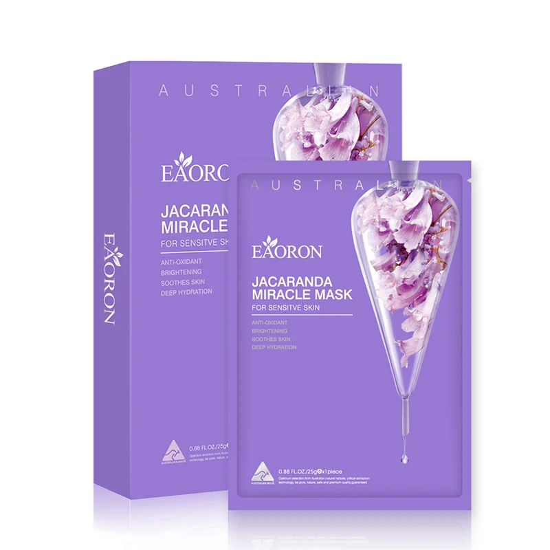 Чудесная маска Eaoron Jacaranda для чувствительной кожи 25 г * 5 шт. осветляющая глубокое