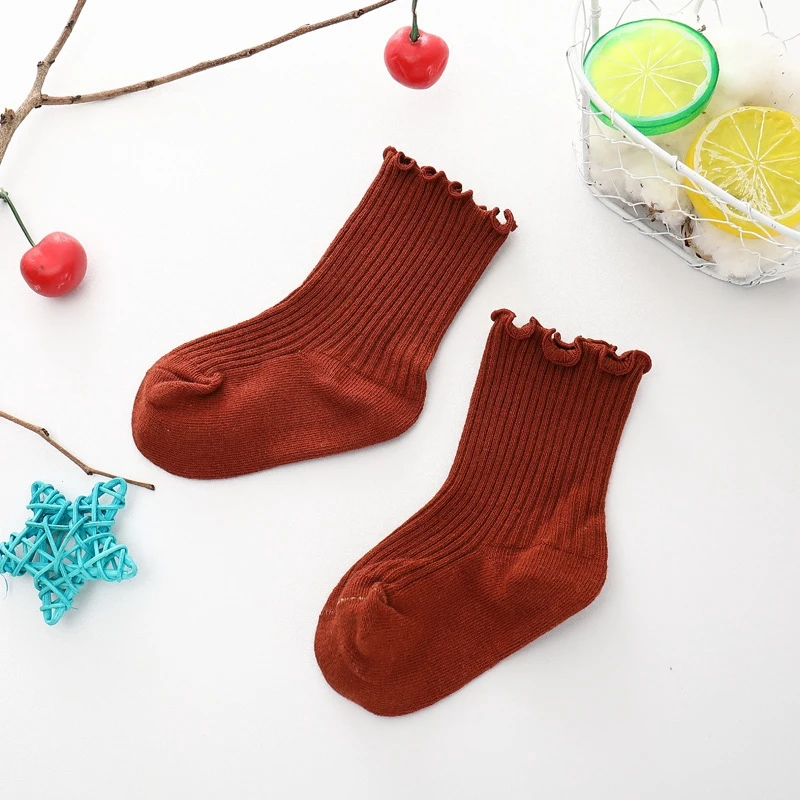 3 Unisex 0-7 Years Kids Socks Cute Solid Color Boys Girls Cotton Socks Children Non Slip Pure Cotton Breathable Socks Multi Color
