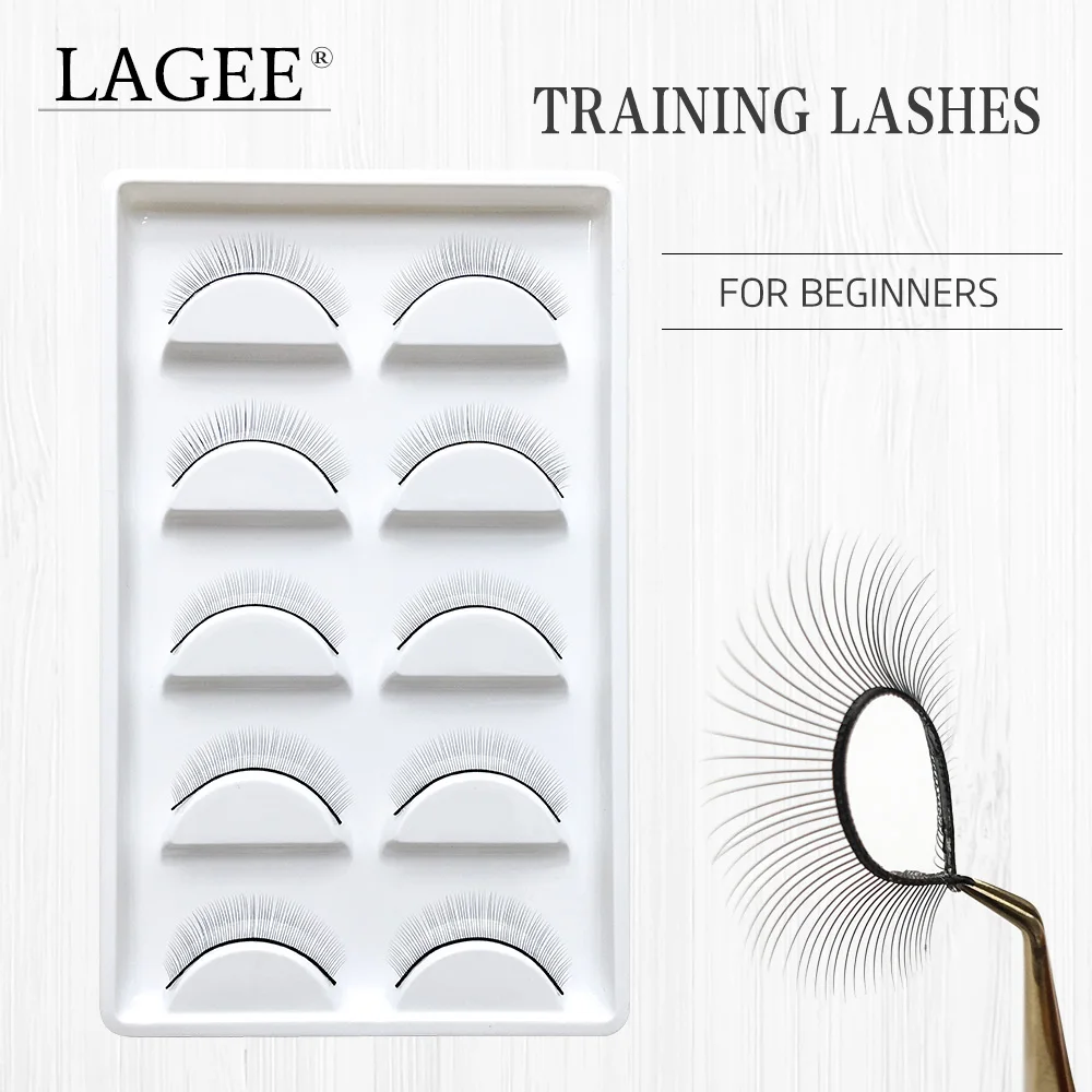 

LAGEE 5 Pairs/Set False Eyelashes Handmade Training Lashes For Beginners Eyelash Extensions Tools Beauty Salon Student Practice