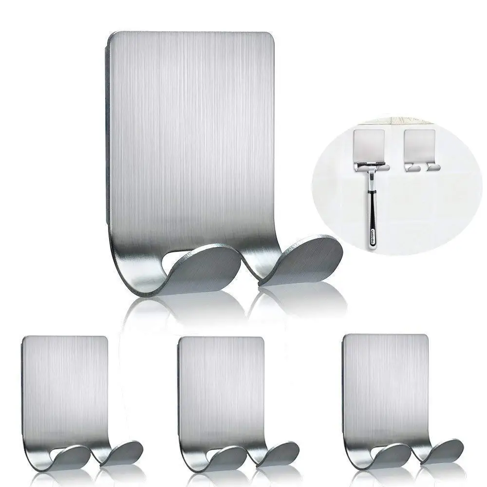 NOCM Multi Purpose Adhesive Hooks Sticking Wall Hanger Stainless Steel