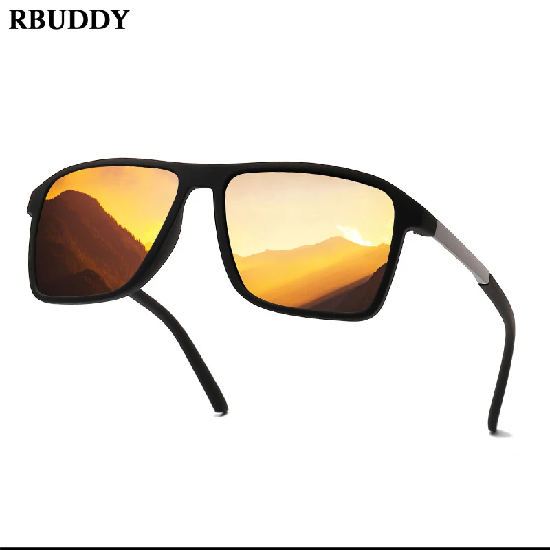 

RBUDDY Brand Sport Polarized Sunglasses Mens Vintage Driver Driving oculos polarizado Square Sun Glasses Protect UV400 Eyeglasse