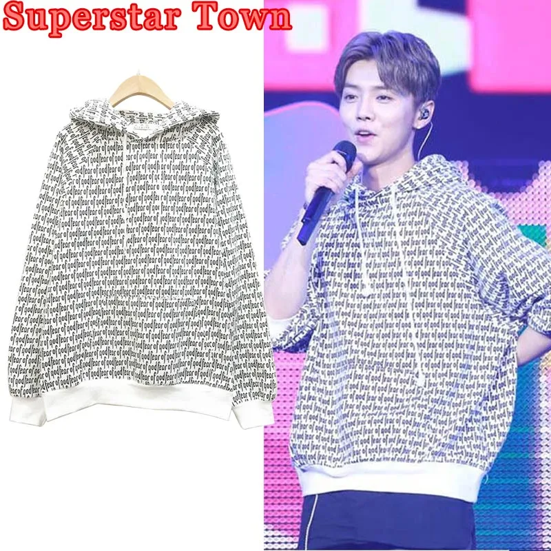 Kpop Exo Luhan White Hoodies Casual 3d Letter Print Long Sleeve Moletom Pullover Unisex Hip Hop Street Wear Sweatshirt Kpop Exo Sweatshirt Sweatshirtexo Luhan Aliexpress