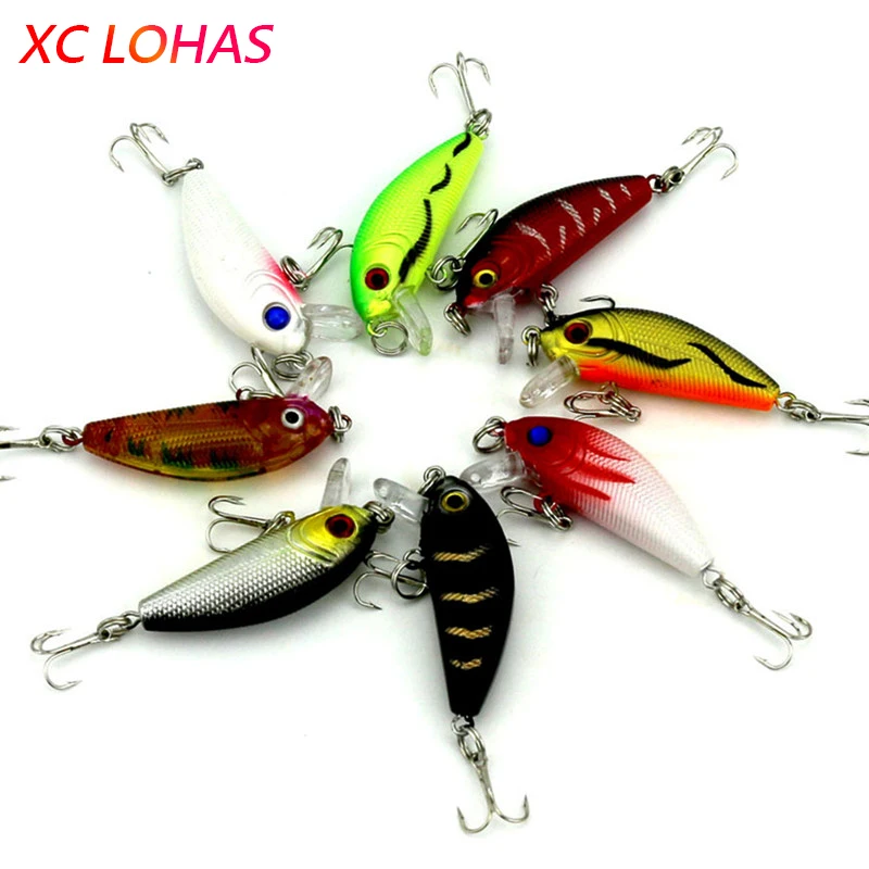 1 Piece 8 Colors Artificial Fishing Lure Fake Bait with Hooks 3D Fish