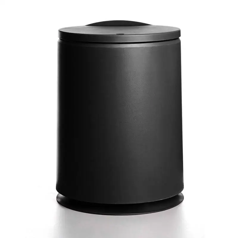 Black-10L Креативный прессованный Тип Круглый контейнер для мусора пластиковый флип-чехол двухслойные мусорные ящики Мини мусорное ведро скандинавские бытовые чистящие средства - Цвет: Black-10L
