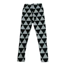 Женских легинсов сексуальные эластичные брюки ткань с цифровой печатью серебряную черную клетку узор 7 размеров одежда оптом