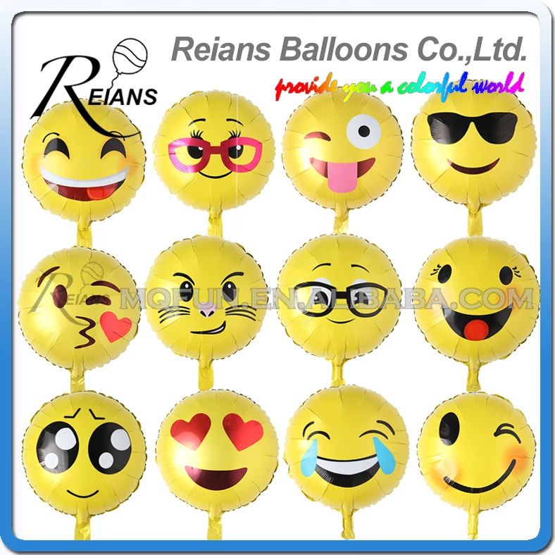 

50pc/lot 18 Inch Cartoon APP Expressions Balloons Helium Globos Emoji Foil Wedding Birthday Air Ball Balloon Baby Party Supplies