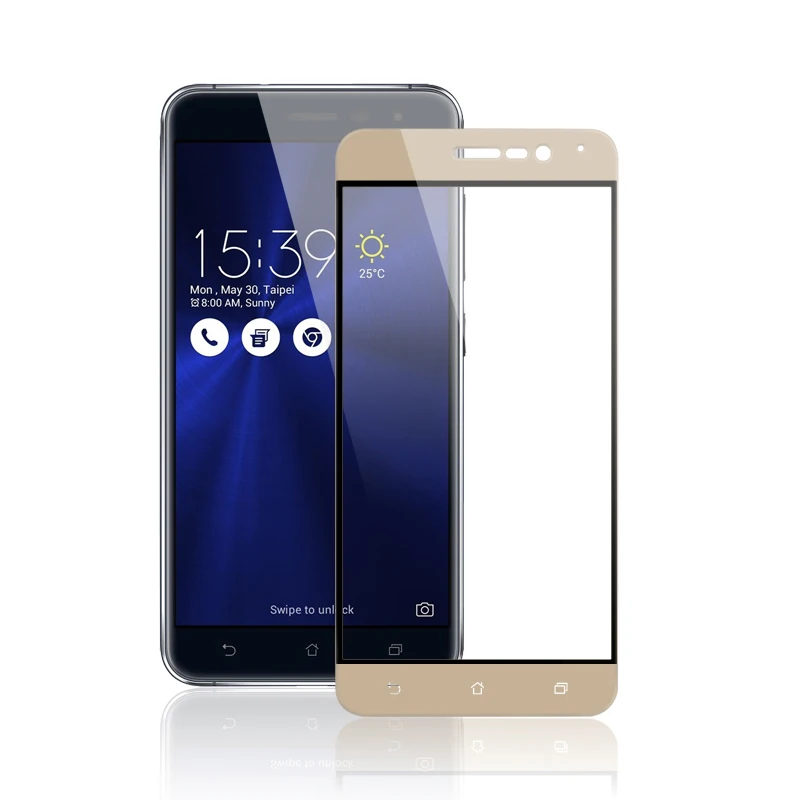 9H полное покрытие из закаленного стекла для ASUS Zenfone 3 Max ZC520TL ZE520KL 3s ZC521TL ZE552KL ZE553KL ZC553KL ZB501KL защита экрана - Цвет: Золотой