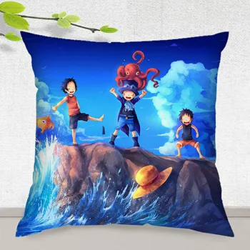

Anime Monkey D Luffy Cartoon Cloth Cushion Office Cute Waist Cushion Sofa Car Decor Fun Creative Living Room Gift M929