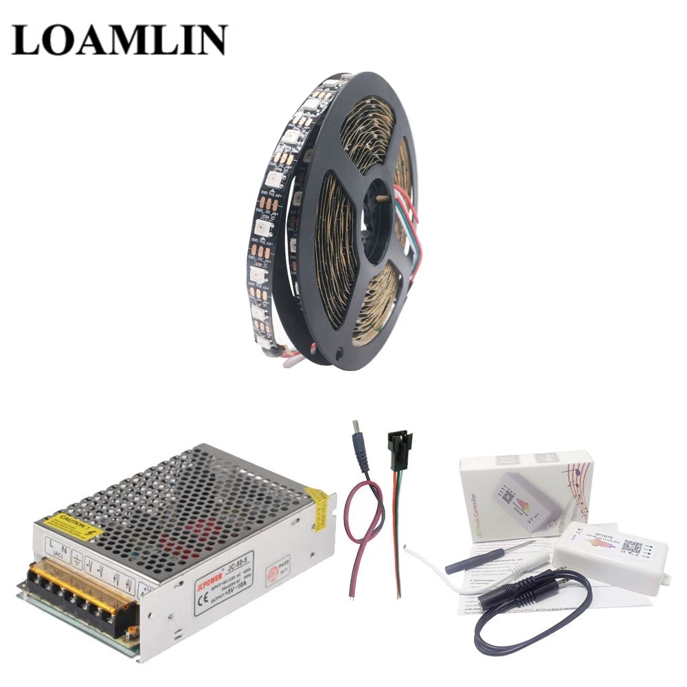 Светодиодная лента WS2812B WS2812 RGB светильник + sp107 E Bluetooth музыкальный светодиодный