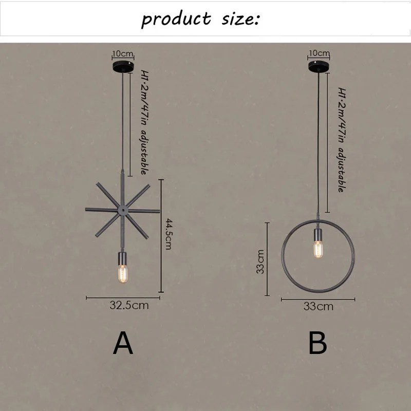 Vintage Black Geography Pendant Lights Home Lighting Fixture Restaurant Hanging Drop Lights Retro Loft Mini Pendant Lamp Iron Indoor Pendant Lights (4)
