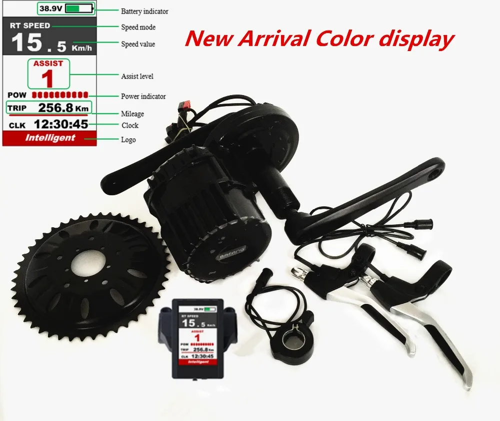 

New color display included in ! 48v 1000w BBS03 bafang 8fun mid motor 1000w bbshd