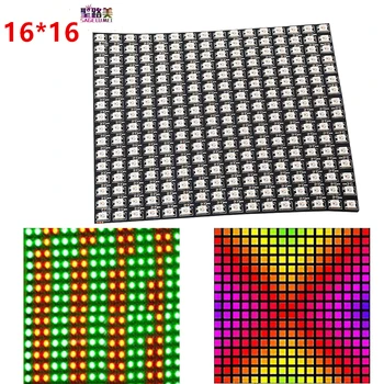 

DC5V 16*16 Pixel WS2812B LED Full Color Panel Digital Flexible Individually addressable Flex RGB Lights Display Board