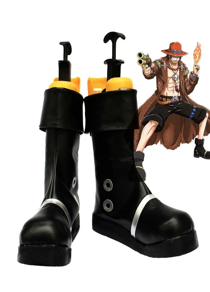 One Piece Anime Portgas D Ace Cosplay Shoes Boots Custom Madein Shoes