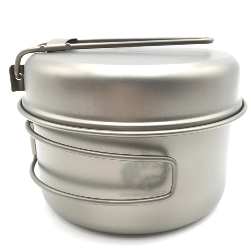 

Boundless Voyage Titanium Pot Set Outdoor Cookware Camping Folding Pot with Pan Ti1515B