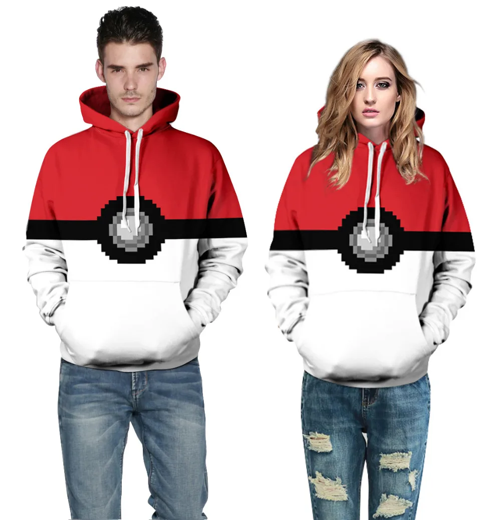 

Harajuku Style New Fashion Men/Womens Pokemon Pokeball Catch Em All 3D Print Sweatshirt hoodies QL-009