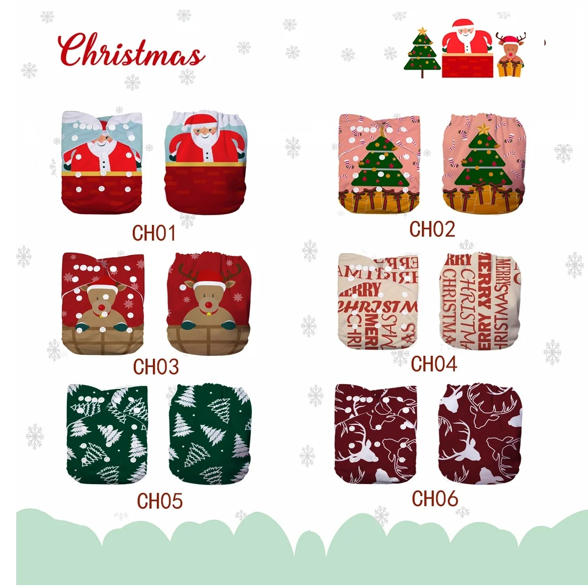 2018 самые популярные рождественские цифровой положение Детские Многоразовые моющиеся Водонепроницаемый ткань пеленки Подгузники