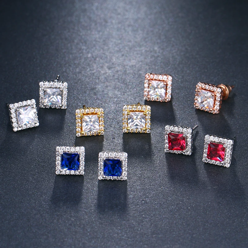 Женские квадратные серьги гвоздики EMMAYA с фианитом AAA|cz stud earrings|stud earringsstud earrings for