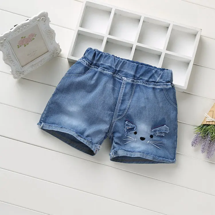 Summer Fashion Children Denim Shorts Baby Girls Cotton Sand Short Kids Girl Casual Jeans Shorts 3-12Yyears