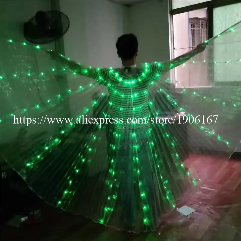 2017 Stafe Performance Prop Women Dancewear Girls DJ LED Wings Light Up Wings Belly Dance Wing Costume04