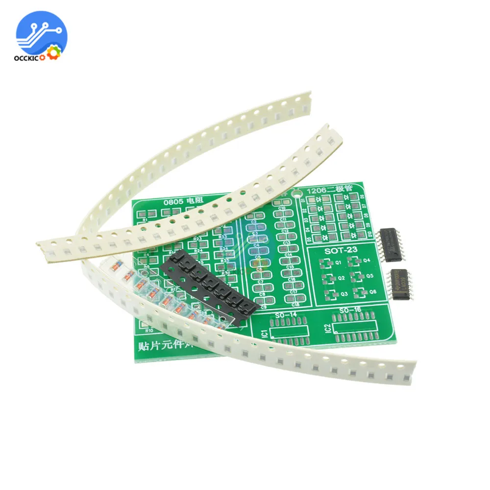 SMT SMD компонент сварки практика доска пайки DIY Kit реситор диодный транзистор, начните обучение электронному мастерству