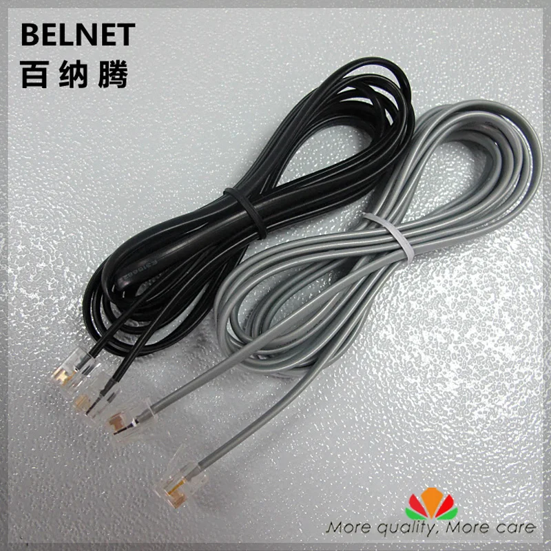 Quality 10m 4C telephone line RJ11 6P4C connector phone cable pure