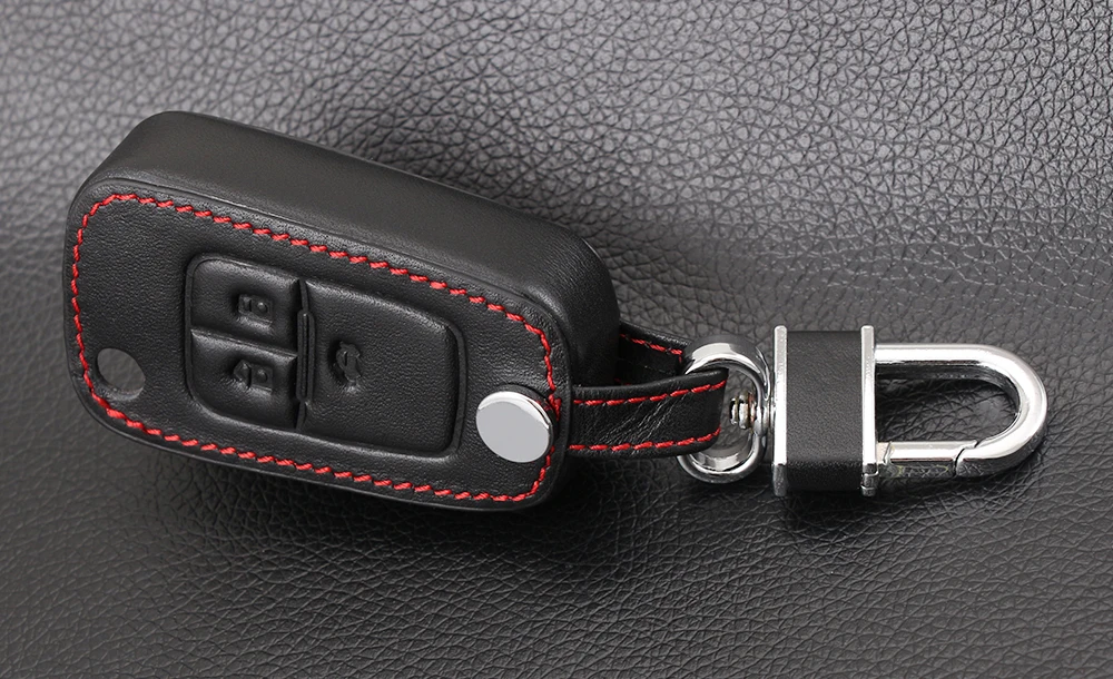 Кожаный пульт дистанционного управления автомобильный брелок для ключей чехол для Chevrolet Cruze Opel Опель МОККА BUICK ENCORE, 3 кнопки выдвижной ключ