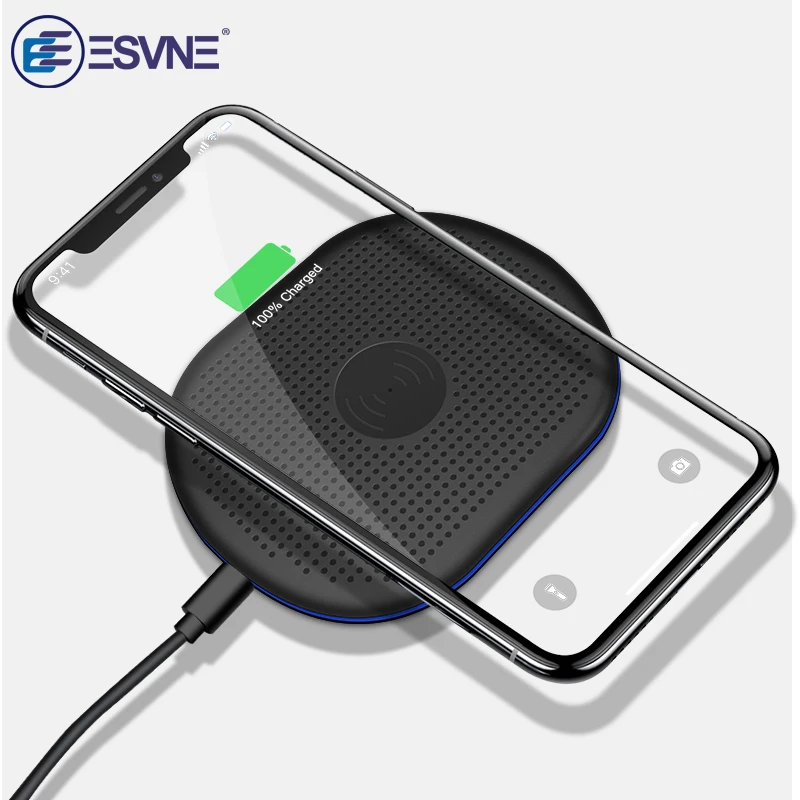 

ESVNE Qi Wireless Charger for iPhone X XS XR Max 8 Plus fast Charging pad for Samsung S8 S9 Note 9 Xiaomi Phone wirless charger