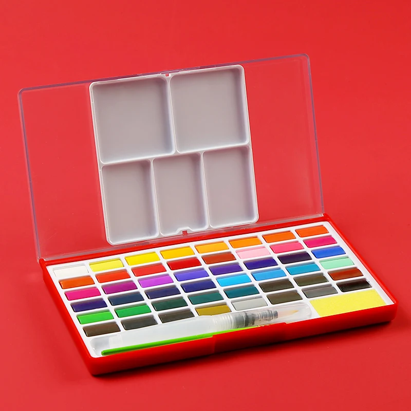 

Bgln cherry watercolor paint beginner easy to wash solid 36 color 48 color painting set student portable art supplies