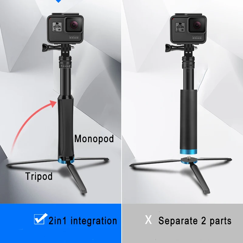 2в1 штатив селфи палка для iPhone samrtphone складной монопод и мини штатив для gopro hero 8 7 Xiaomi Yi Osmo экшн-камера