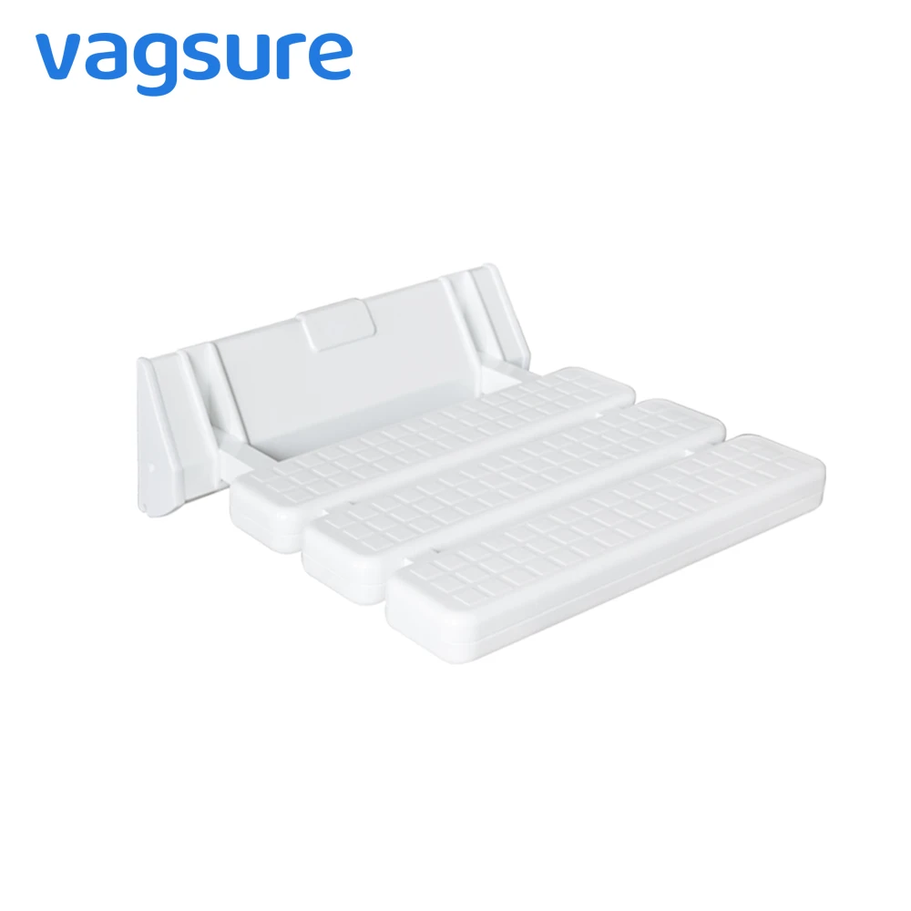 

Vagsure Saving Space Folding Shower Seat Relaxed Chair For Porch Balcony Bathroom Toilet White Stool 5 Points of Installation