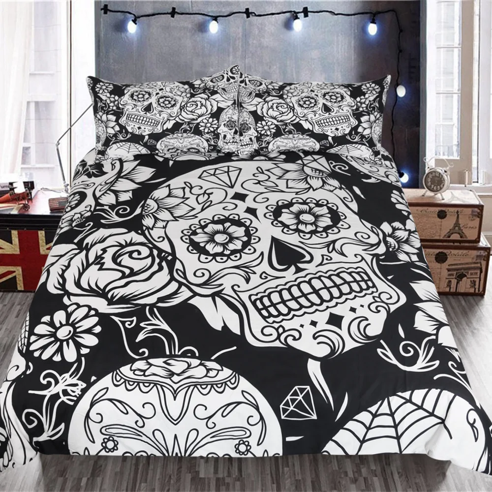 

Skull Bedding Set King Size 3D Skull Beddings and Bed Sets