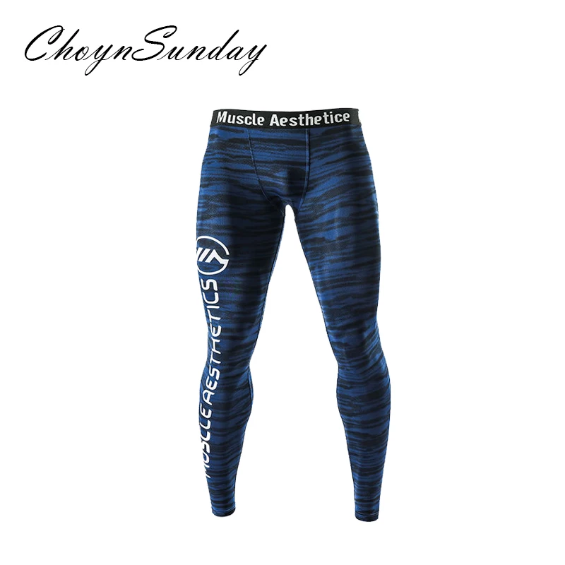 ChoynSunday одежда для фитнеса спортивные высокоэластичные колготки мужские быстросохнущие дышащие тренировочные штаны для бега - Цвет: Blue