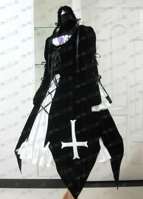 Платье Rozen maiden Suigintou черный готический костюм Лолиты для косплея |