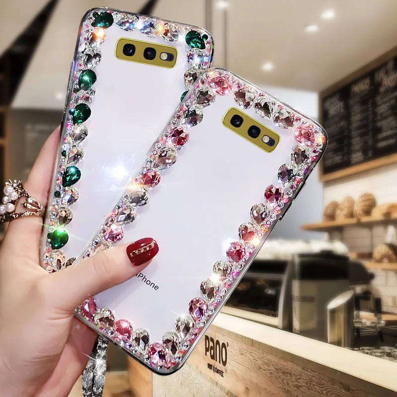 Чехол для мобильного телефона с бриллиантами отправки белых бусин Samsung Galaxy S10lite